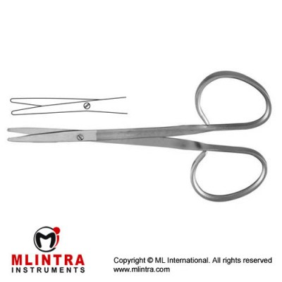 Ribbon Strabismus Scissor Straight - Flat Shanks , 10 cm - 4"